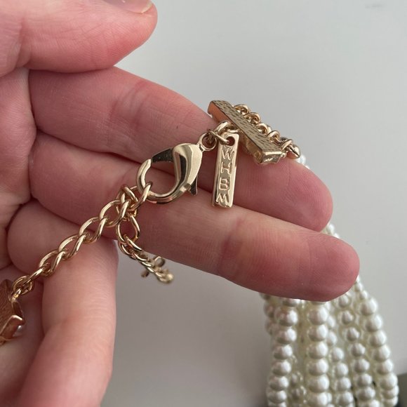 White House Black Market Glass Pearl Multi Strand Necklace - Picture 4 of 4